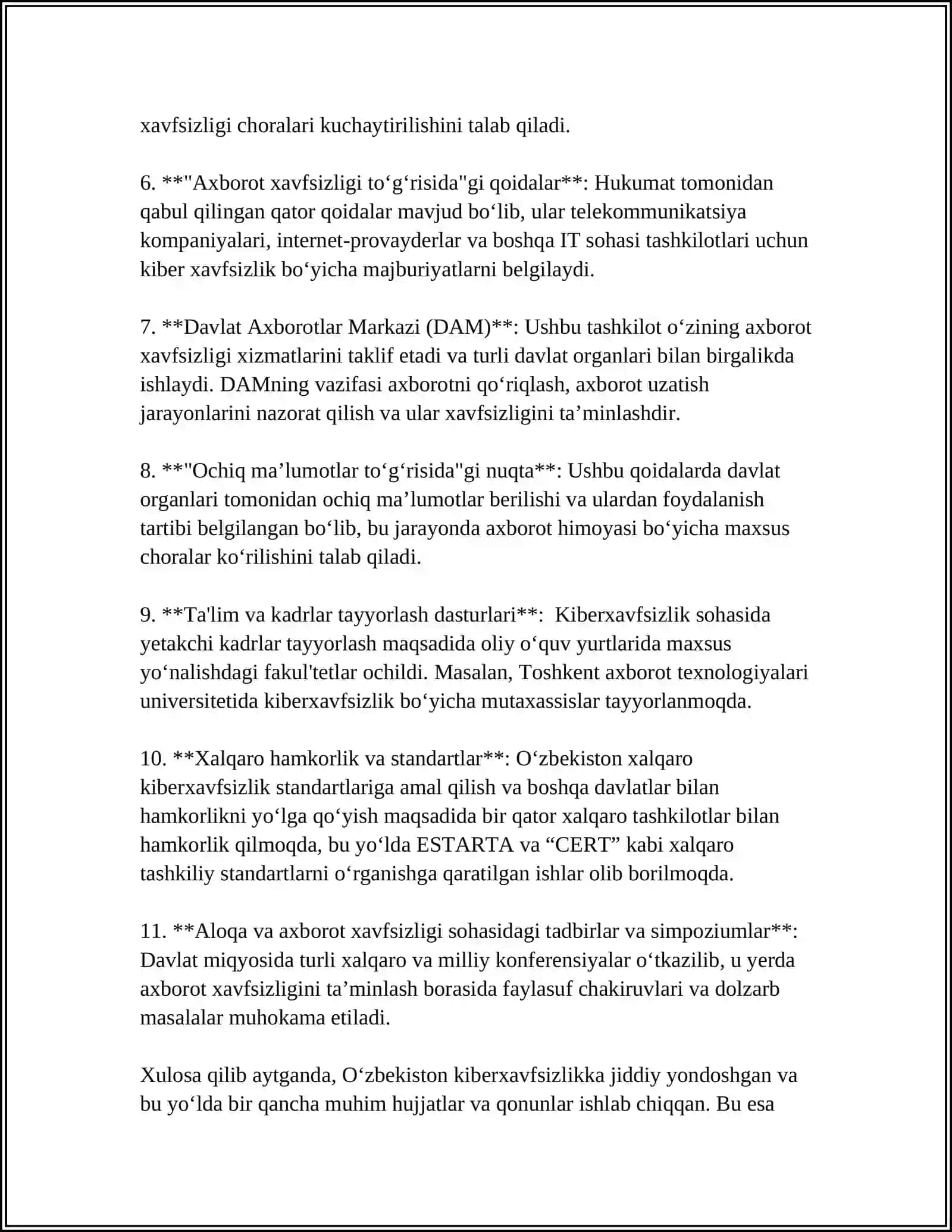 Kiber xavfsizlik bo'yicha milliy me'yoriy hujjatlar 4