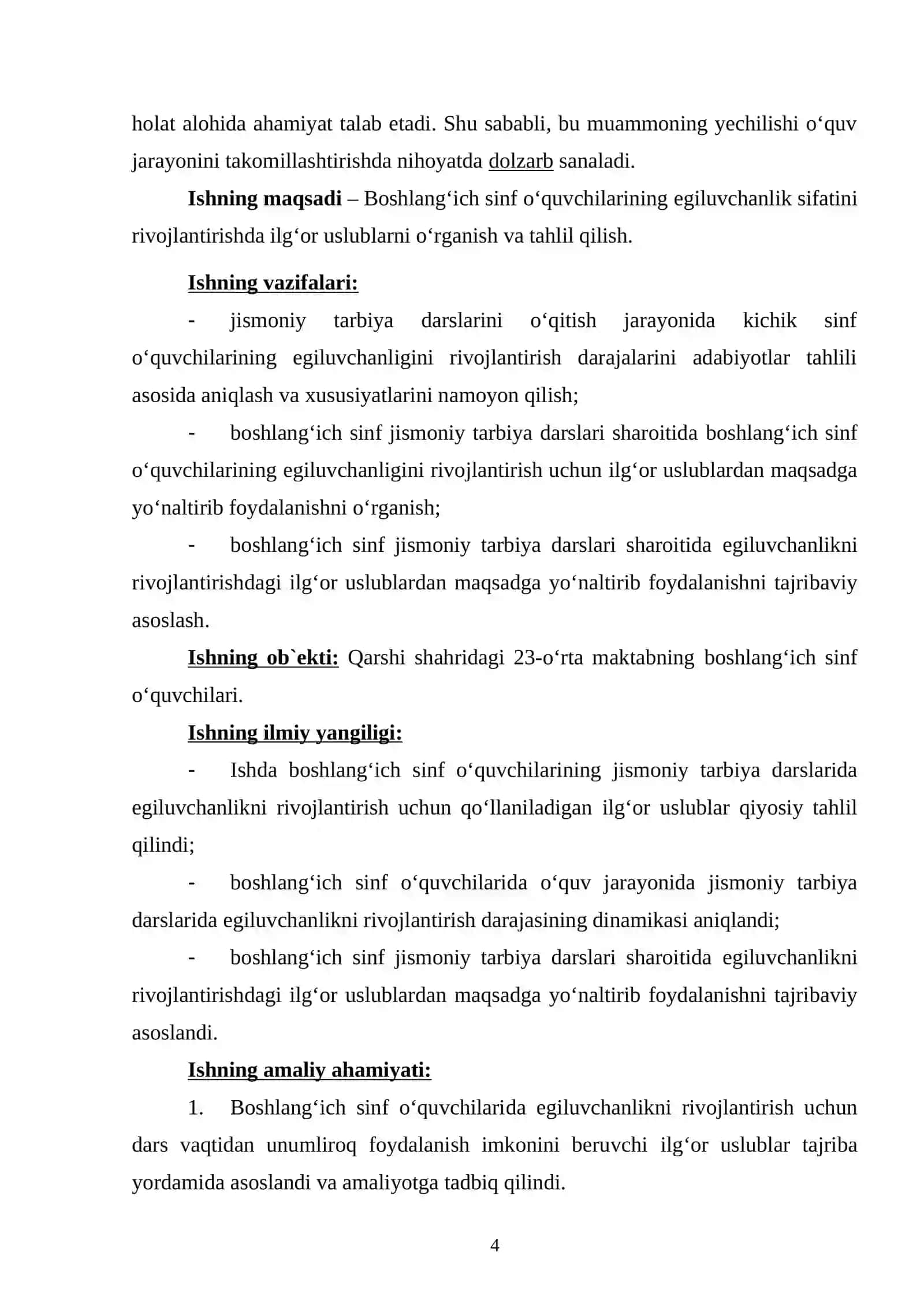 Boshlang‘ich sinf o‘quvchilarini jismoniy tarbiya darslarida egiluvchanlik jismoniy sifatlarini rivojlantirish 4