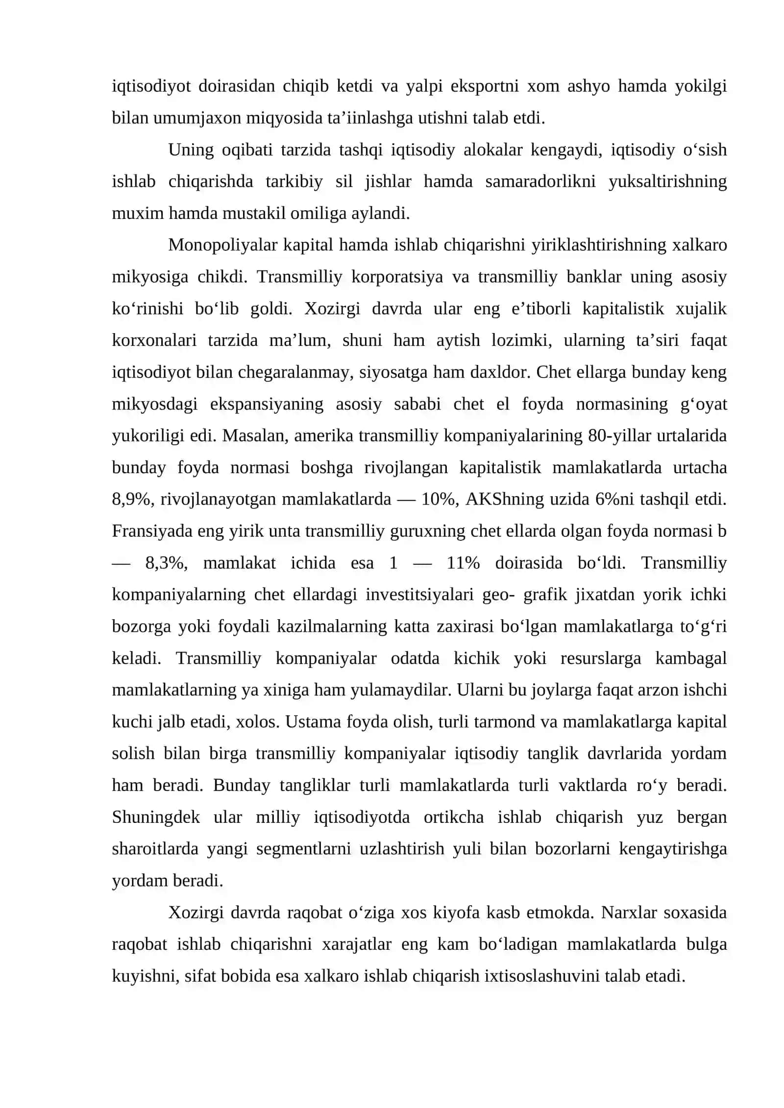 Jaxon moliyaviy-iqtisodiy inqirozi sharoitida raqobat va uning turlari 4