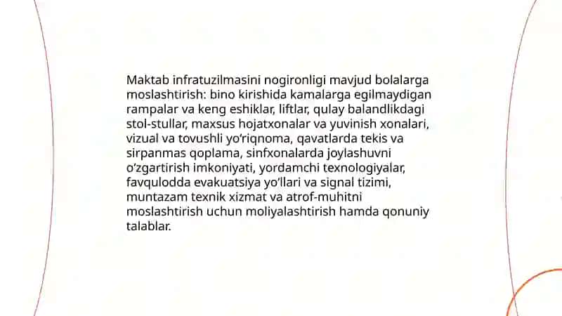 Imkoniyati cheklangan bolalarni samarali inklyuziv talim olishnining asosiy shartlari 4