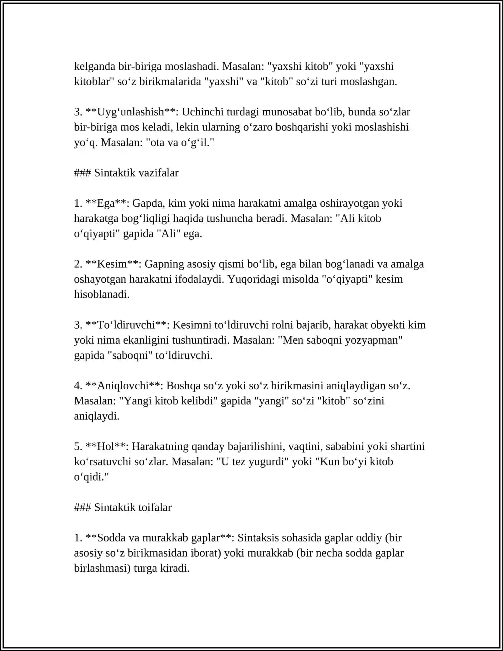 SINTAKSIS HAQIDA UMUMIY MA'LUMOT 4