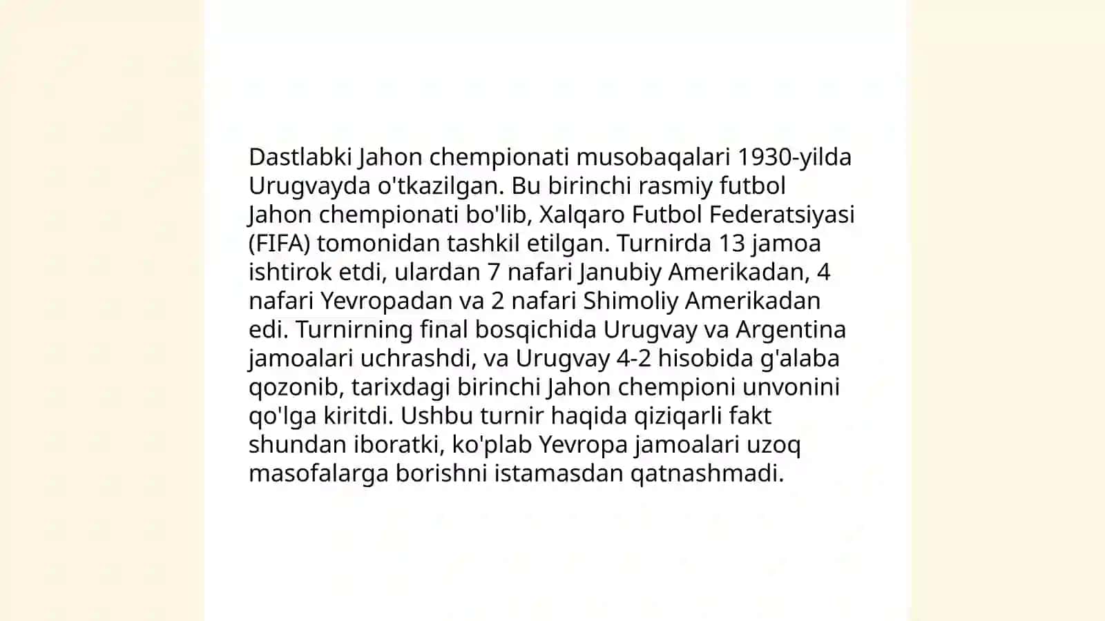 Jahon va Yevropa birinchi chempionatlarining tashkil etilishi 4