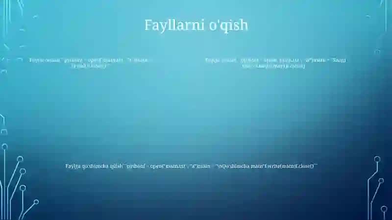 Python Dasturlash Tilida Faylni Kiritish Va Chiqarish 4