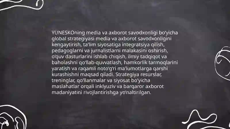 BMT va YUNESKOning media savodxonlik va axborot ma'daniyatiga munosabati 4
