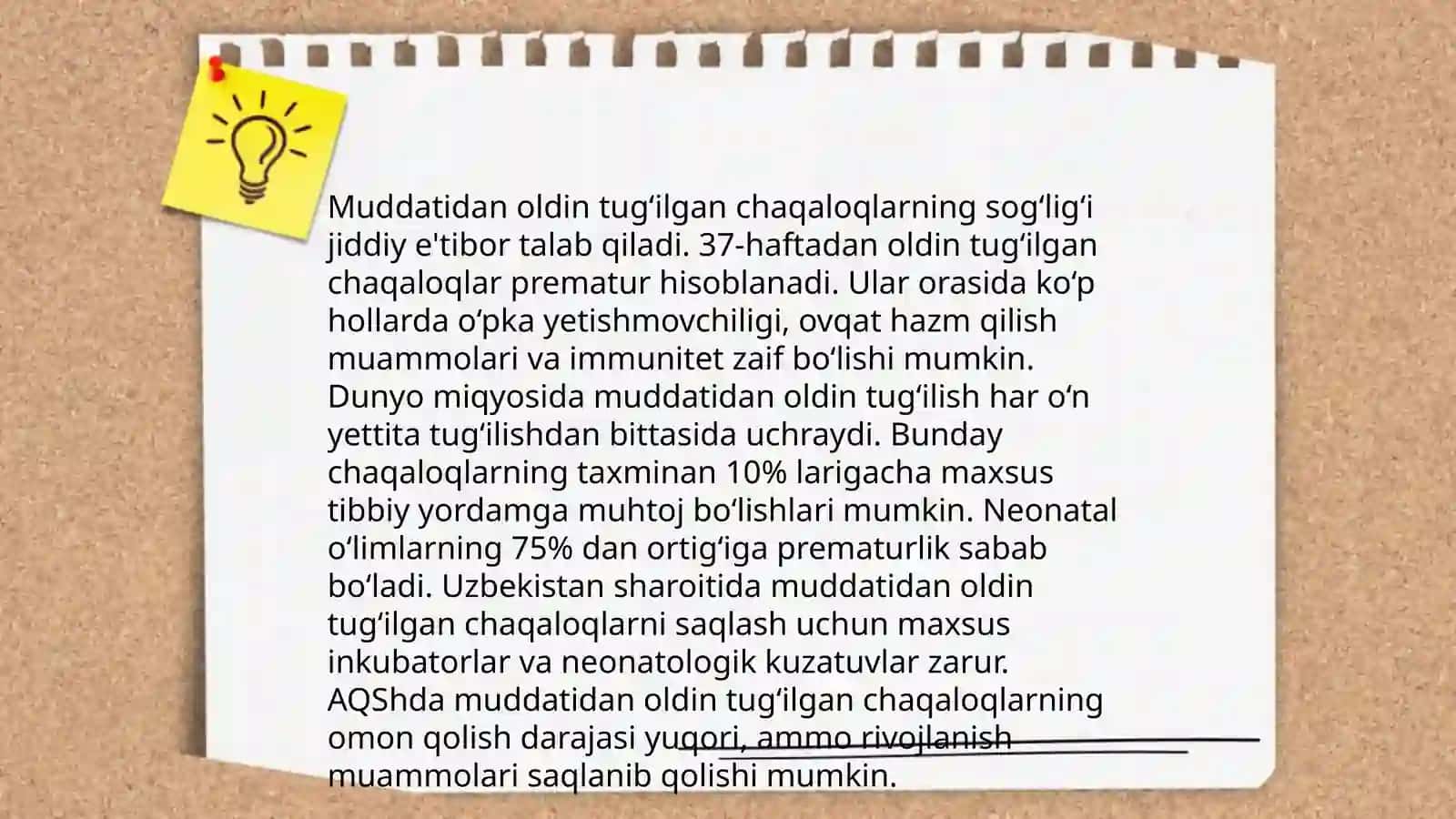 Muddatiga yetgan chaqaloqlar va muddatiga yetgan chaqaloqlar 4