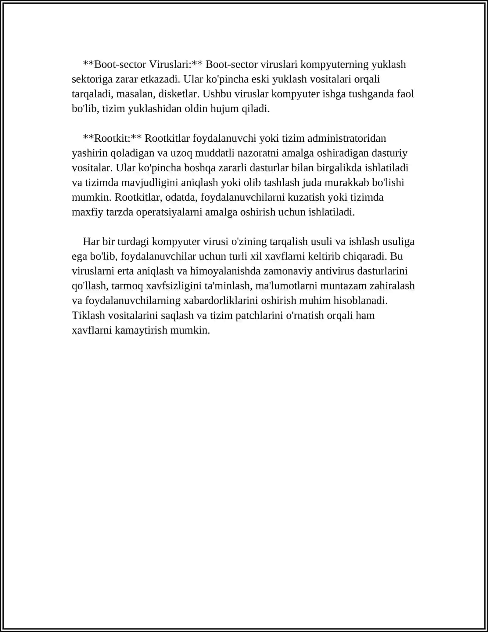 KOMPYUTER VIRUSLARI VA VIRUSLARDAN HIMOYALANISH USULLARI 4
