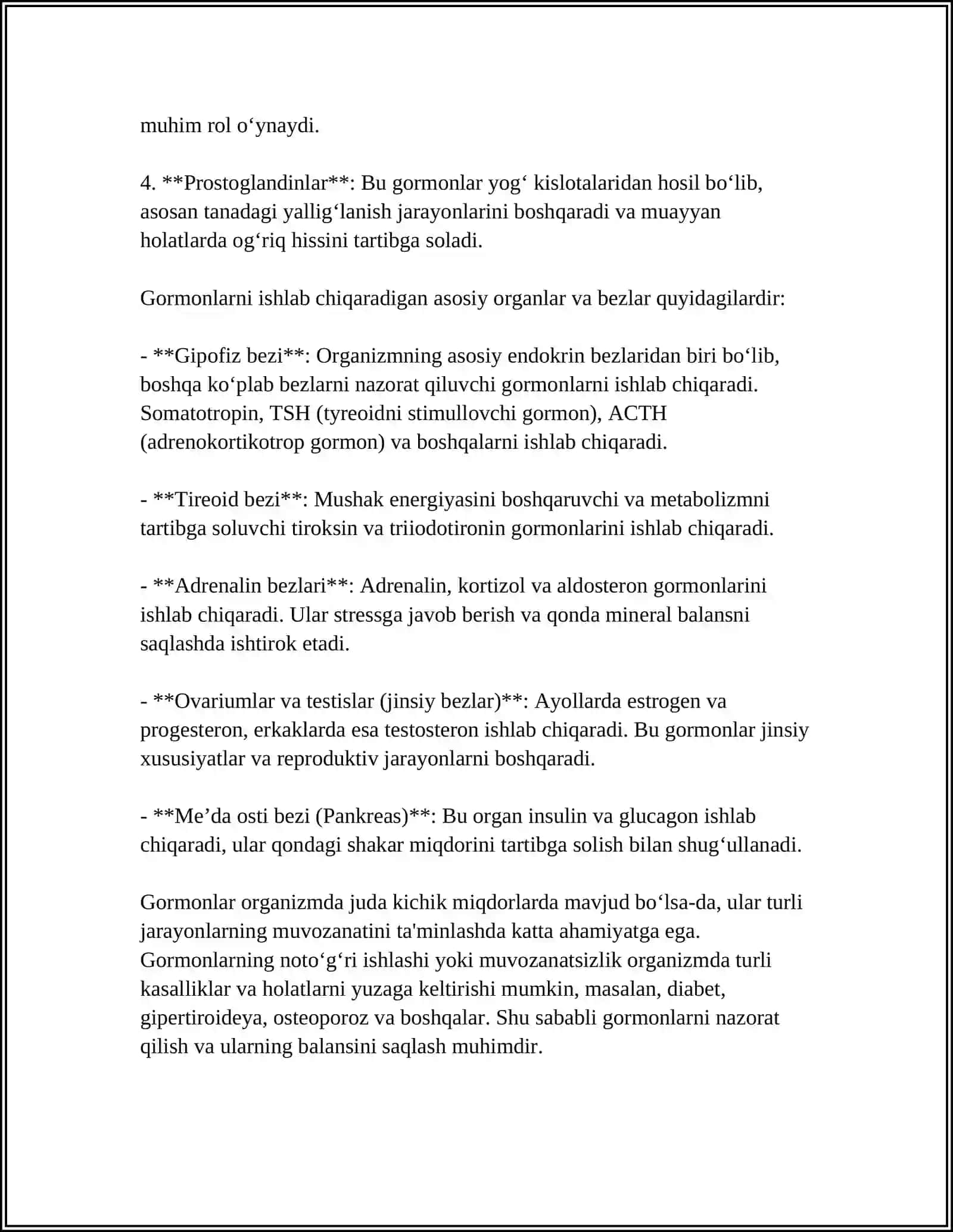 GORMANOYIDLAR VA PROSTAGLANDINLAR 4
