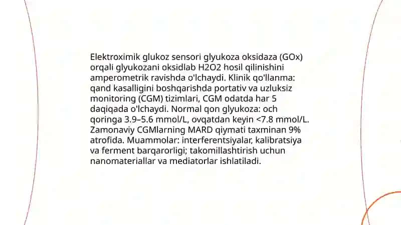 Elektroximik biosensorlar va tibbiy diagnostikadagi roli 4