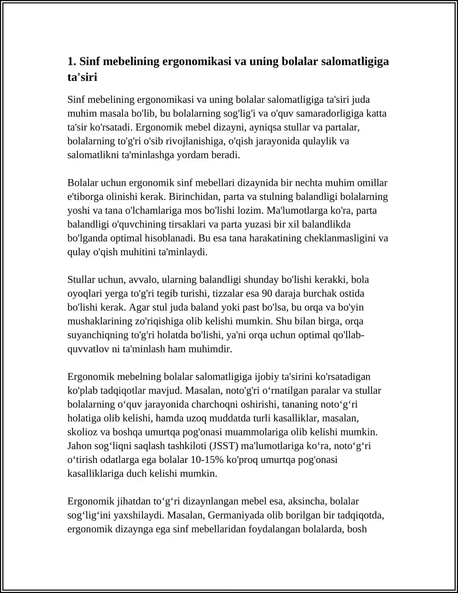 BOLALARNING QAD -QOMATINI SHAKILLANISHIGA SINF VA SINF JIHOZLARINING TAʼSIRINI OʻRGANISH 4