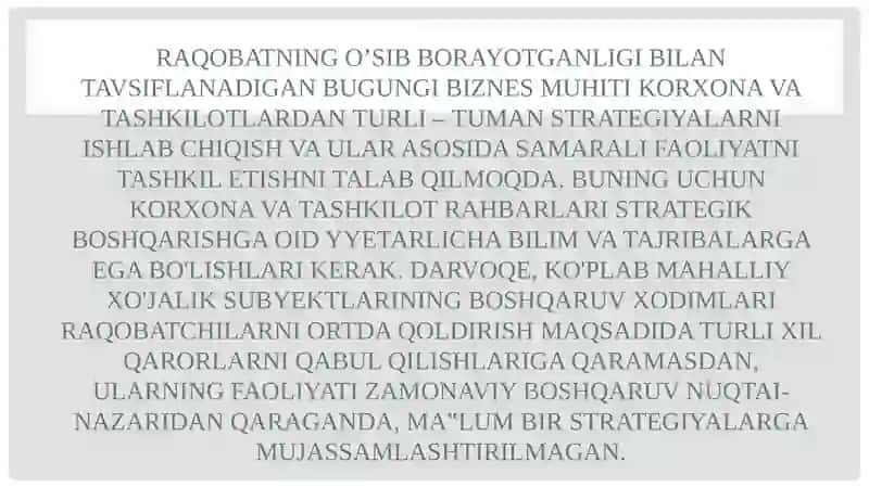 Yangi biznesga kirish strategiyasi 4