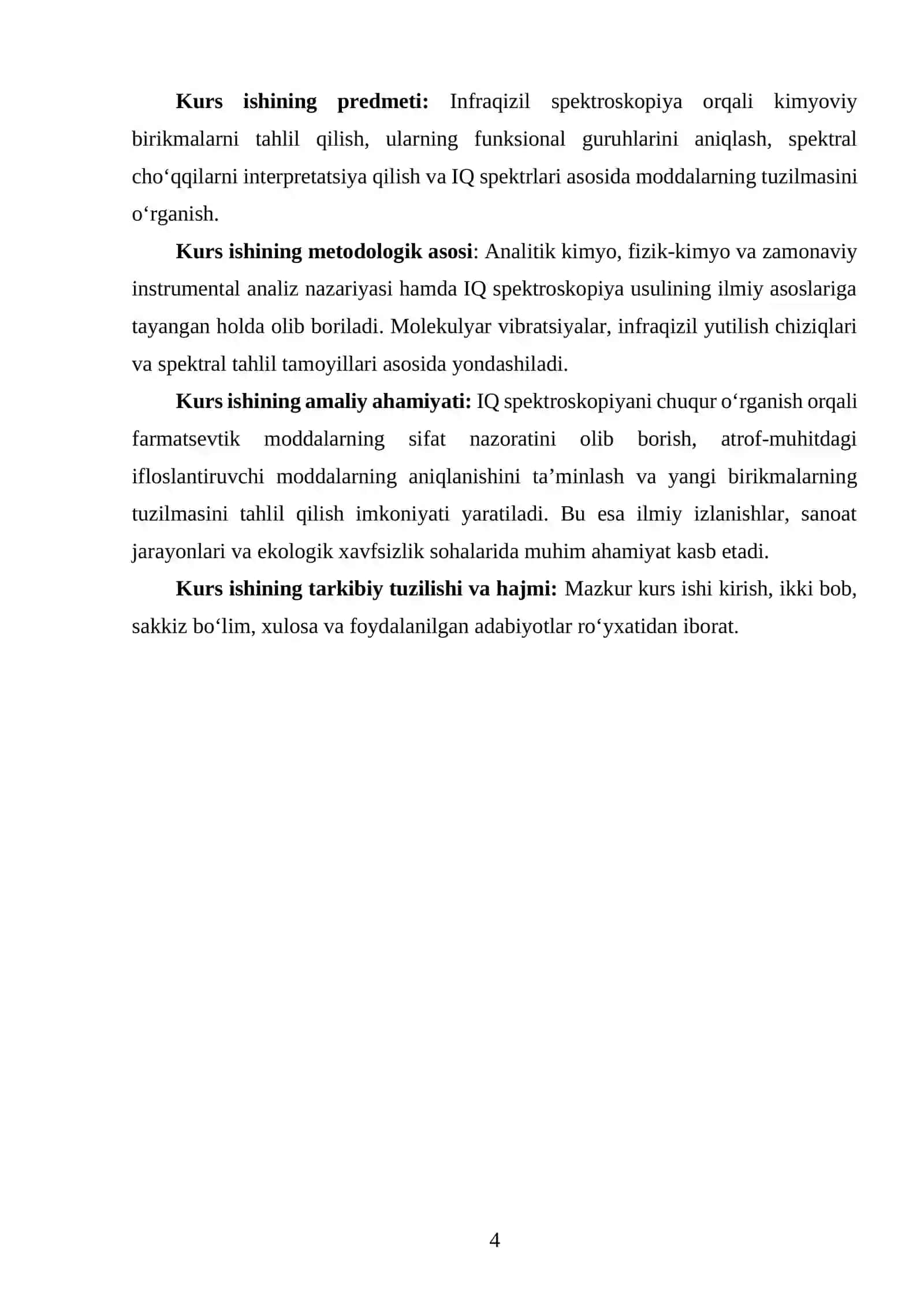KIMYOVIY BIRIKMALARNING INFRAQIZIL SPEKTRLARINI O'RGANISH 4