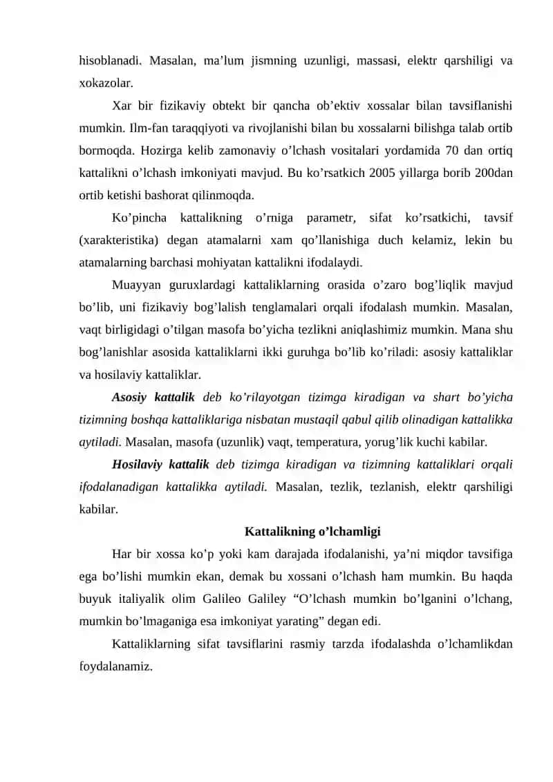 O`lchash xatoliklari va ularning tasnifi (klassifikatsiyasi) 4