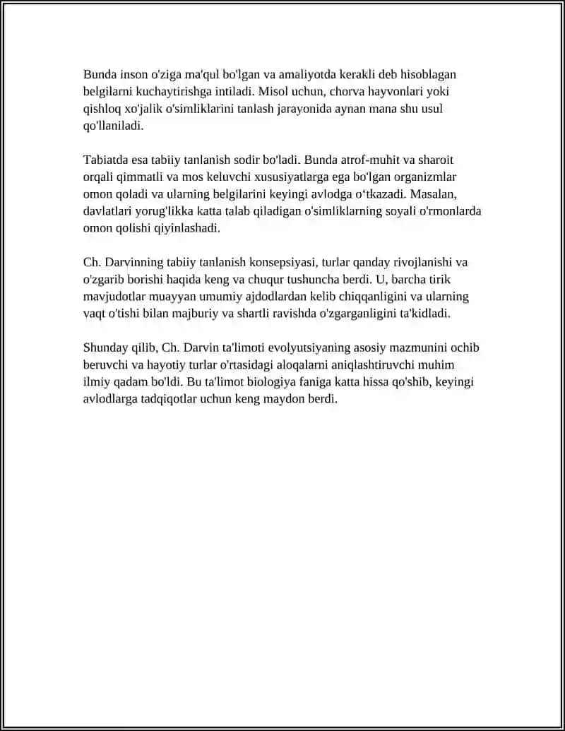 CH. DARVIN TAʼLIMOTINING ASOSIY MAZMUNI 4