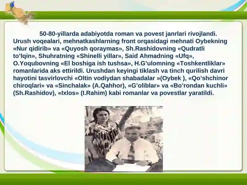 O`zbekiston 50-80 yillarida iqtisodiy va ma’naviy hayot turg`unlik holatlari va sabablari 4