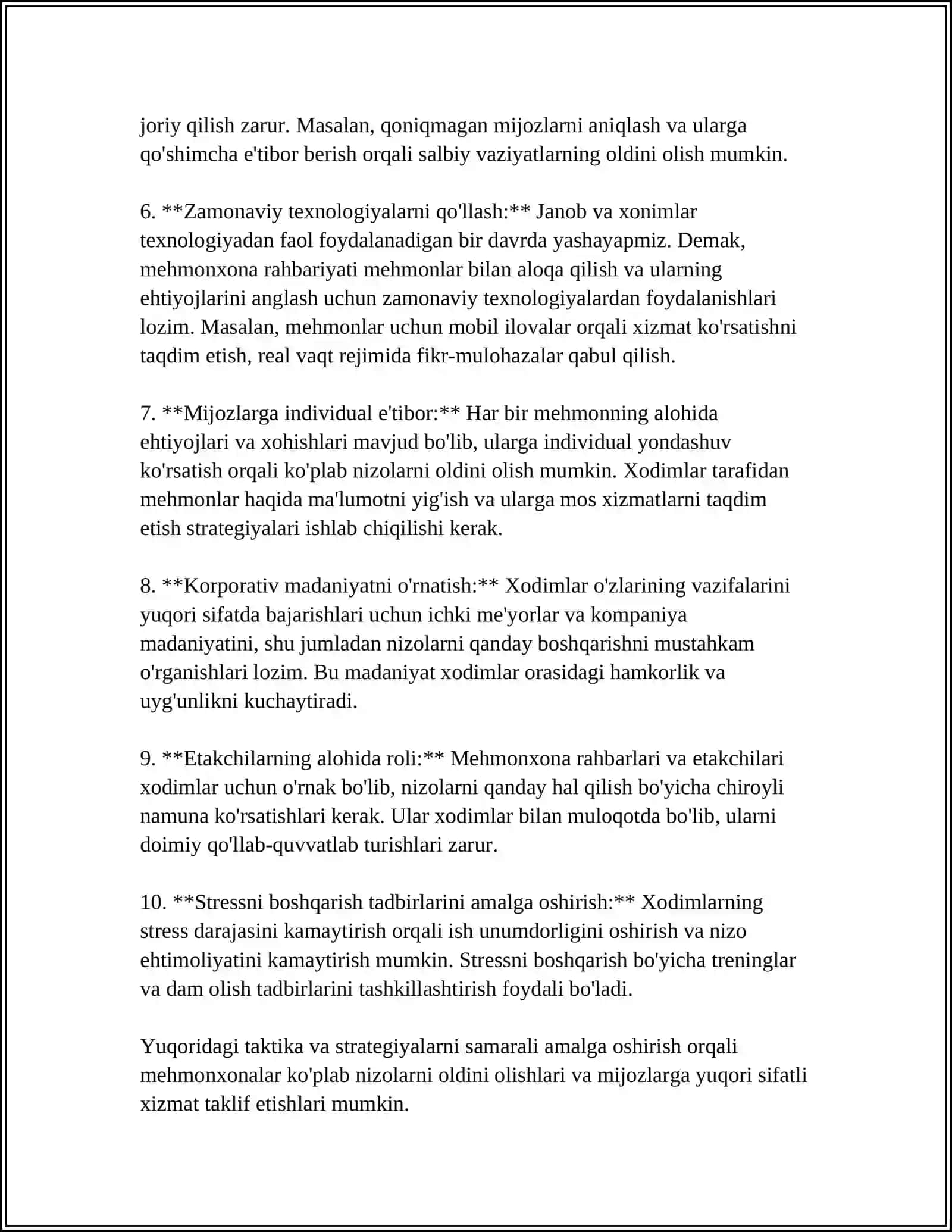 MEHMONHONALARDA NIZOLARNI BARTARAF ETISH 4