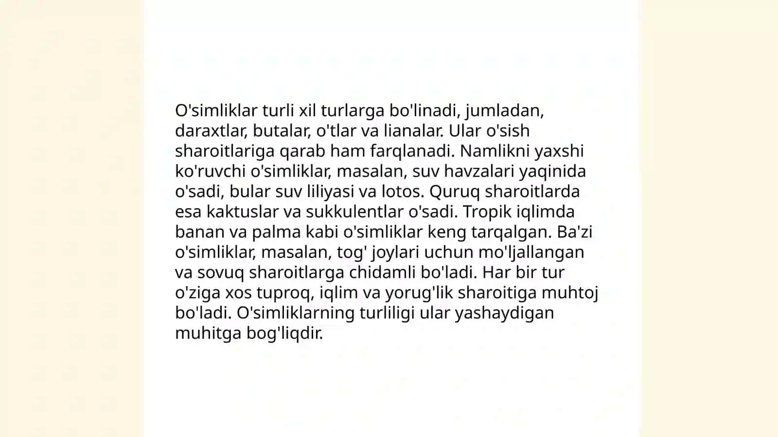 Jonli tabiat burchagida bir soatlik dars ishlanma 4
