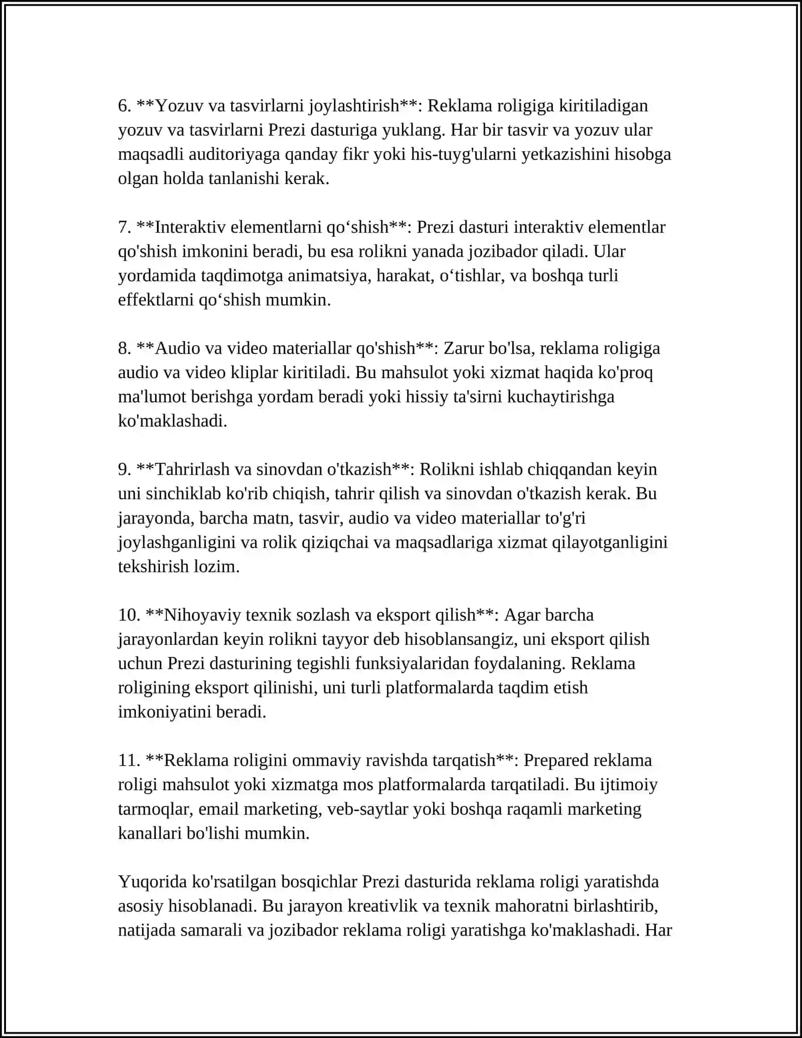PREZI DASTURLARI ORQALI REKLAMA ROLIGI YARATISH 4