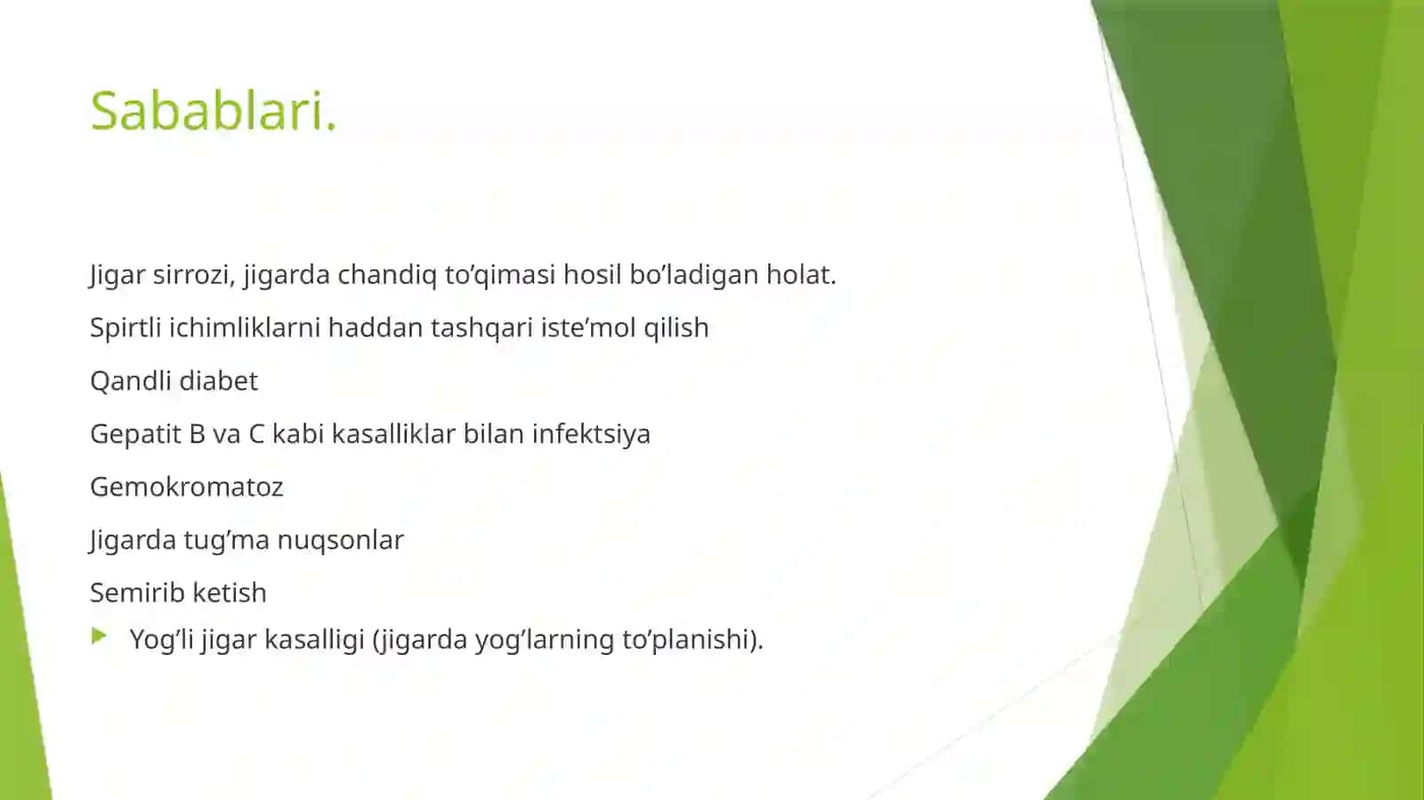 Jigar oʻsmalari. 4