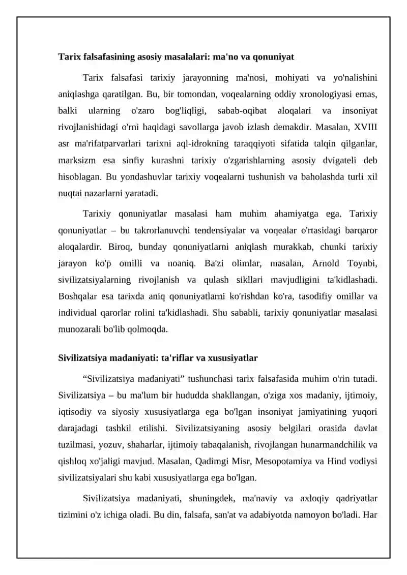 Tarix falsafasi va sivilizatsiya madaniyati 4