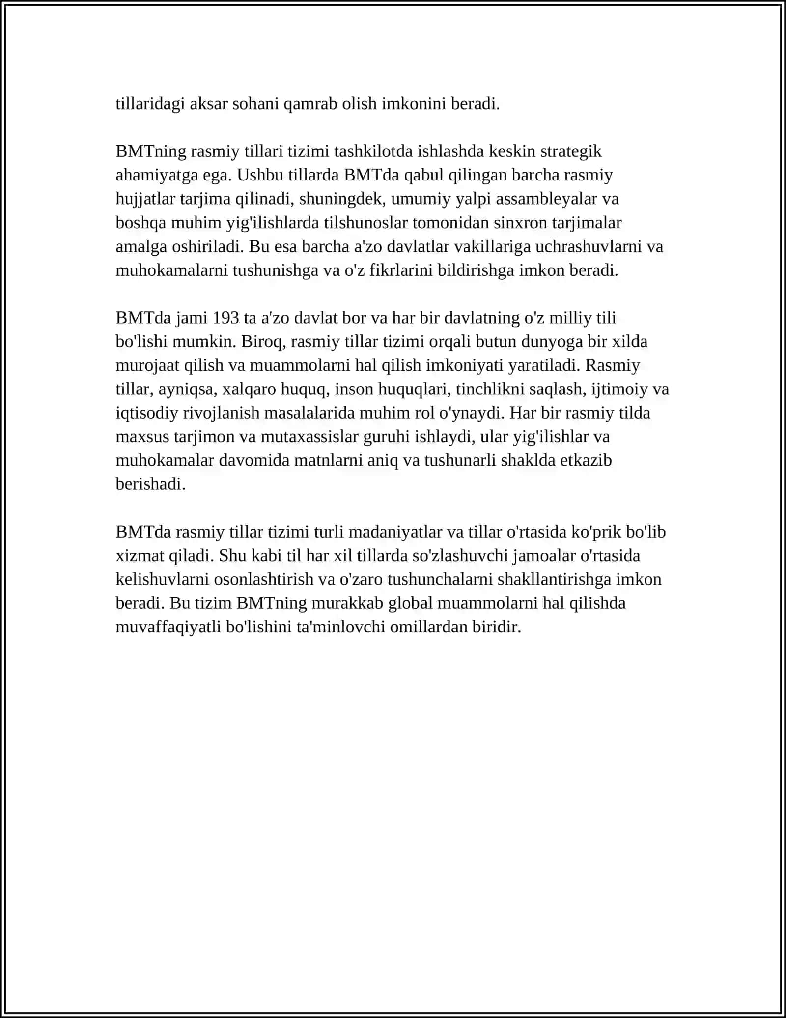 DUNYO TILLAR TASNIFI VA TURKIY TILLAR OILASI 4