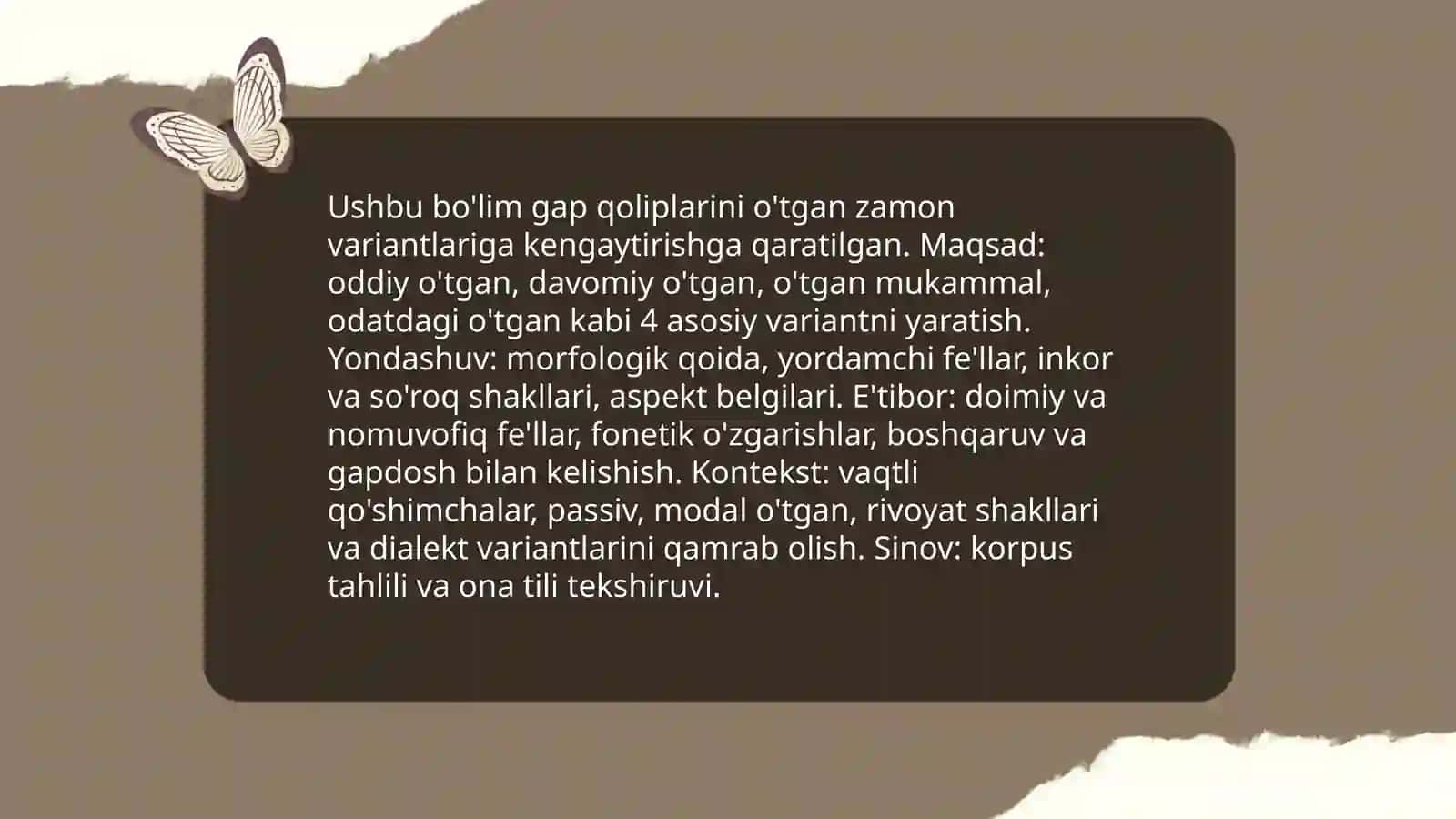 Zamon shakllarining gap qoliplarini kengaytirishi 4