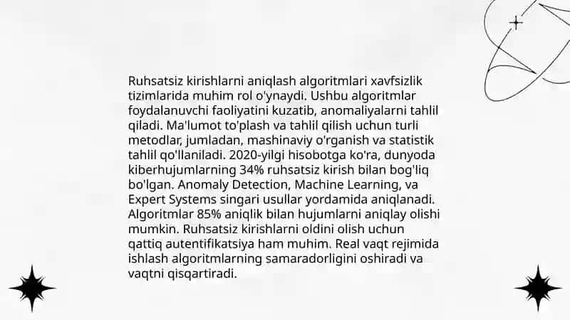 Mashinali o'qitish asosida ruhsatsiz kirishlarni aniqlash 4