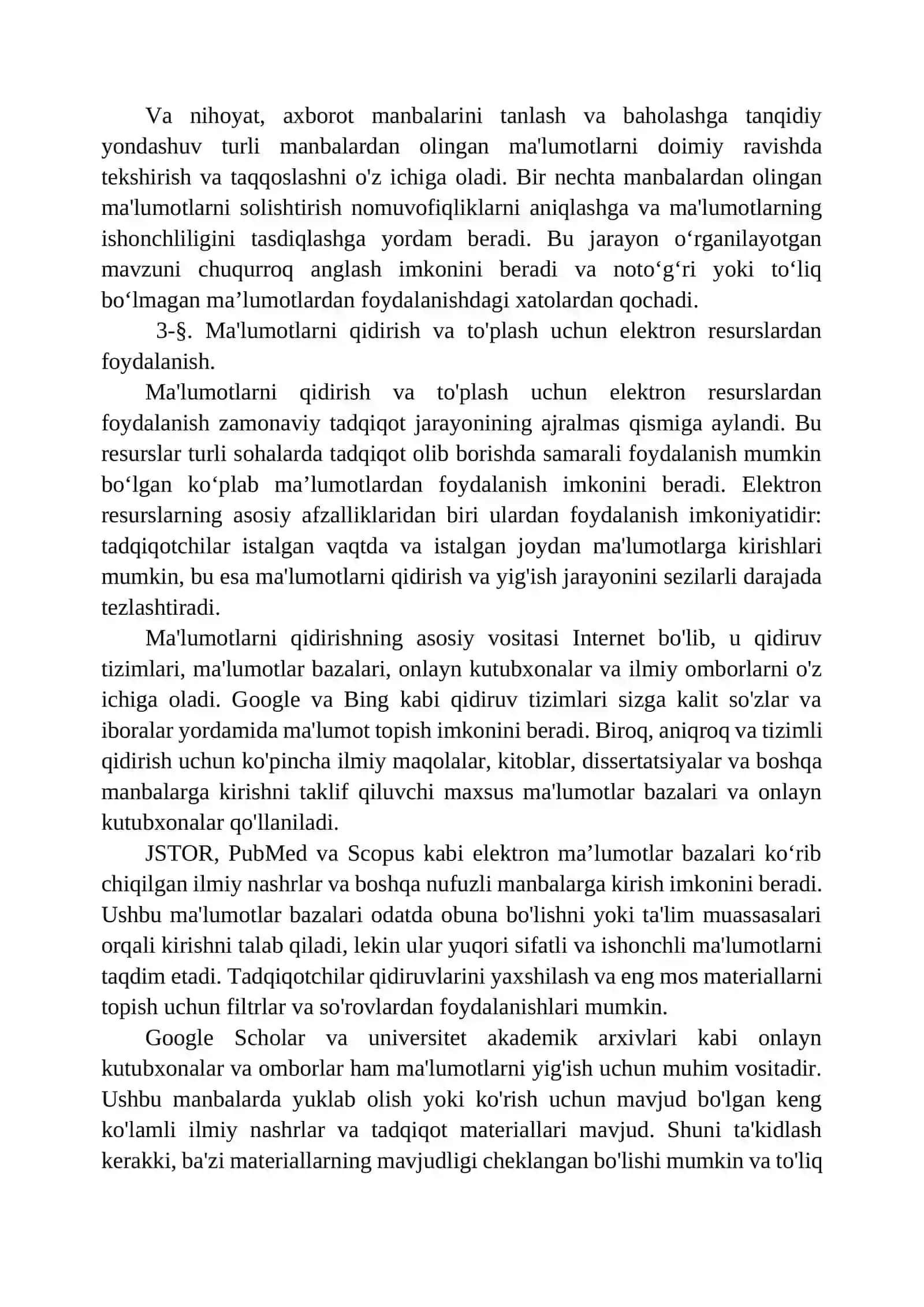 O'quv va ilmiy ma'lumotlarni qidirish, tizimlashtirish va tahlil qilish 4
