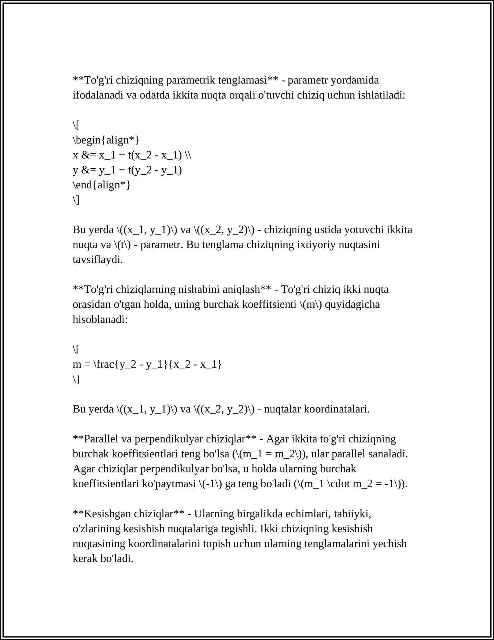 ANALITIK GEOMETRIYA ELEMENTLARI 4