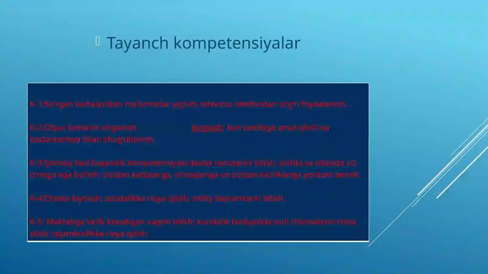 ONA-TILI O’QITISH FANIDAN BIR SOATLIK DARS ISHLANMASI.::JARANGLI VA JARANGSIZ UNDOSH TOVUSHLAR. ULARNING HARF BILAN IFODALANISHI (54-57-mashqlar) 4