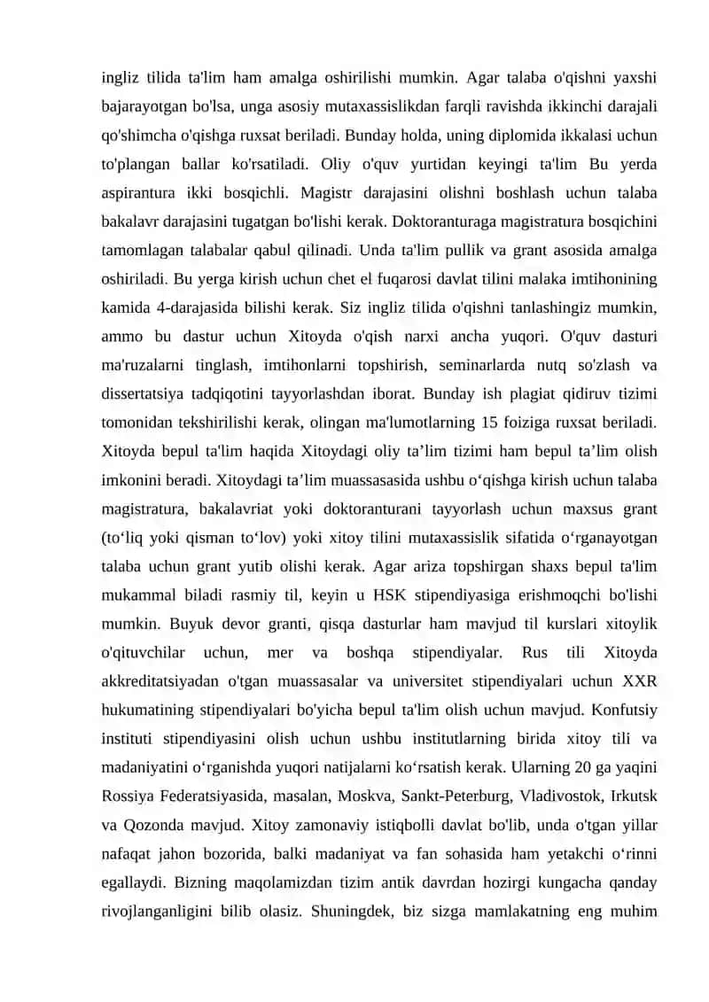 XITOYDA MAKTABGACHA TA'LIM TIZIMI 4