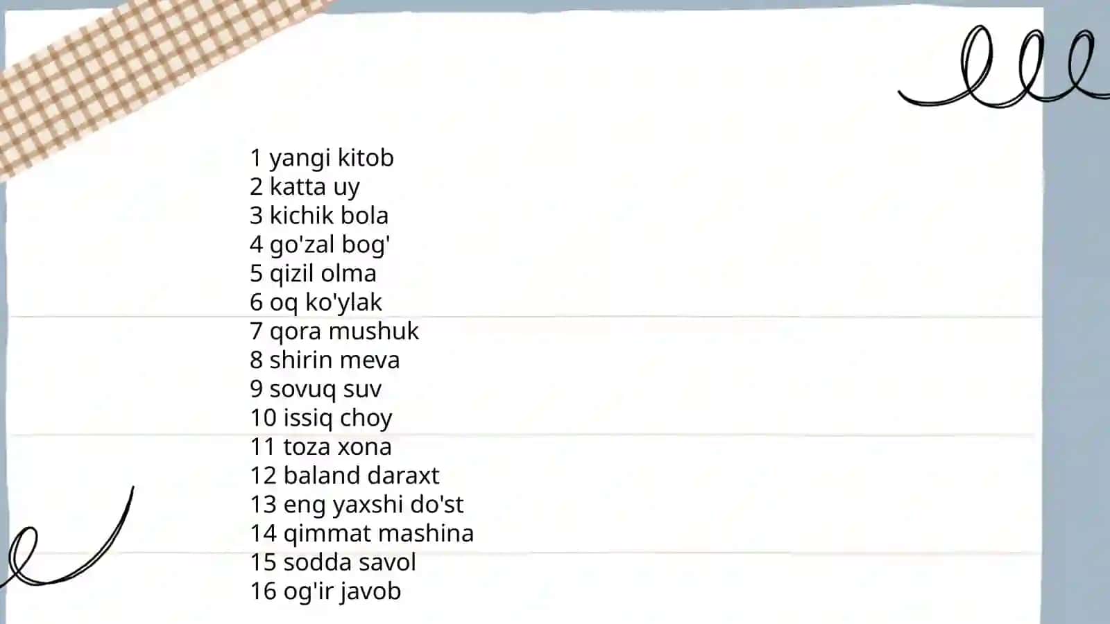 Moslik va munosabatga oid misollar 4