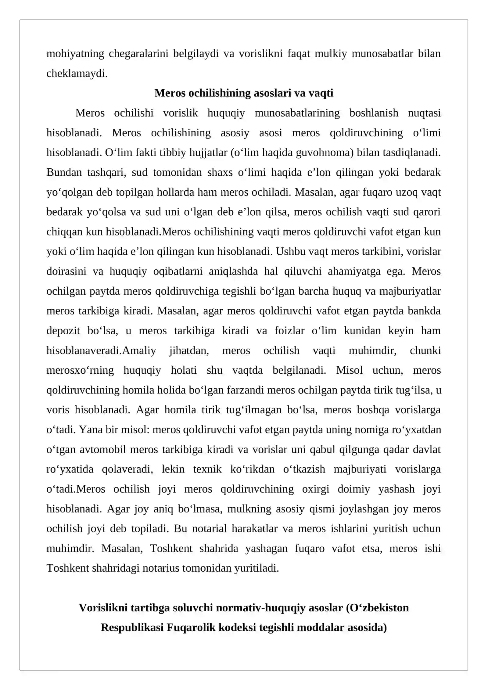 Vorislik huquqi tushunchasi va vorislik asoslari (qonun va vasiyat bo‘yicha) 4