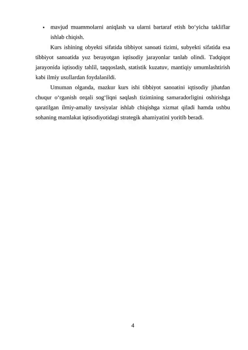 TIBBIYOT SANOATINING IQTISODIY TAHLILI 4
