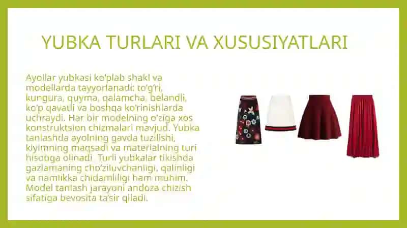 Ayollar yubkasi uchun andoza tayyorlash, andozani gazlamaga joylashtirish 4