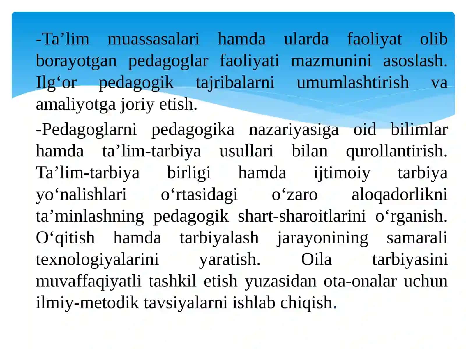 PEDAGOGIKANING  O’ZIGA XOS XUSUSIYATLARI 4