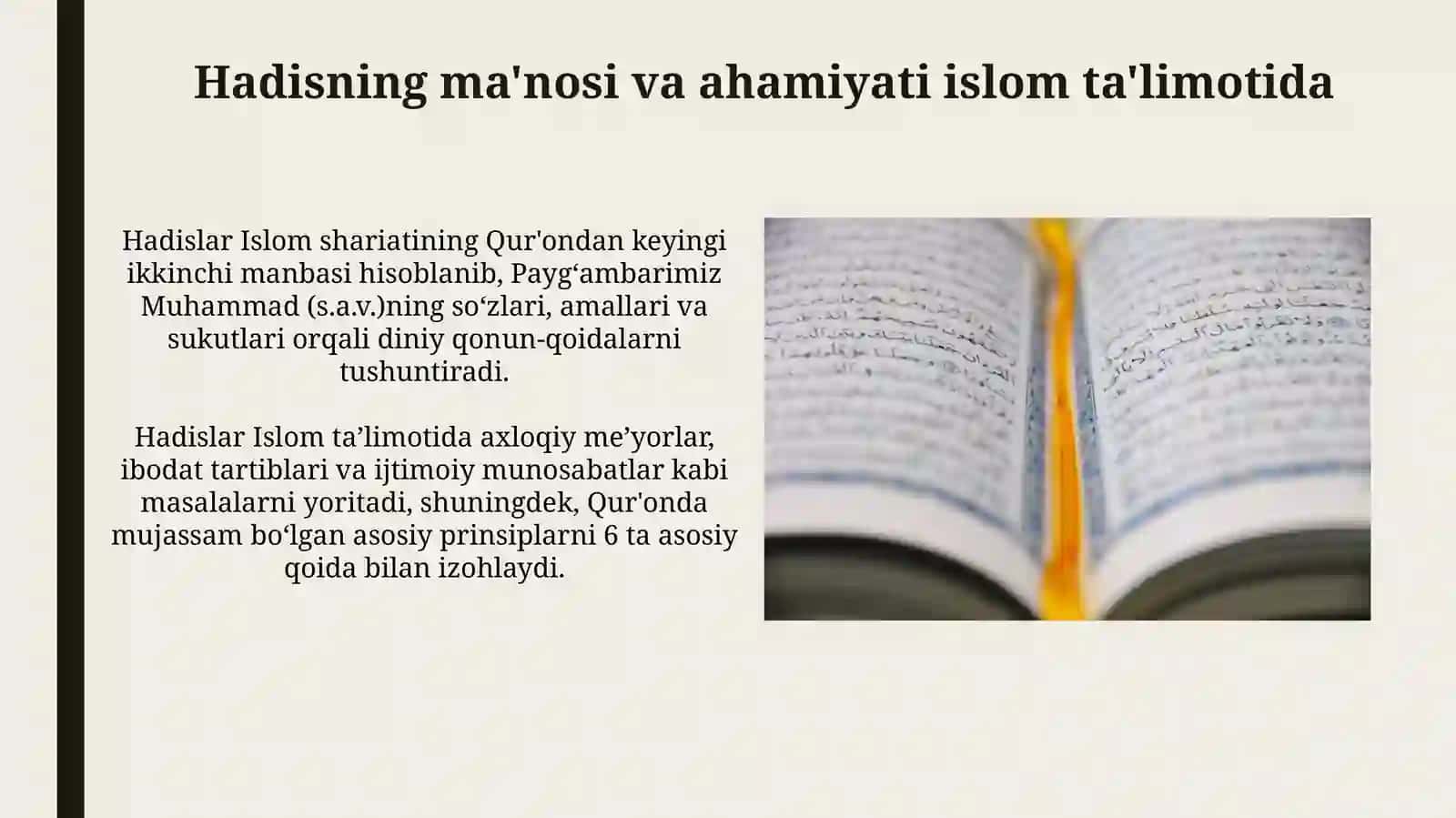 Hadislarning kelib chiqishi, estetik va pedagogik jihatdan o‘rganishning ahamiyati 4