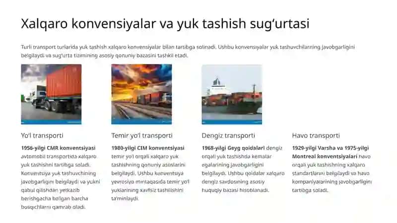 Transport-ekspeditorlik xizmatlari va yuklarni sugʻurtalash 4