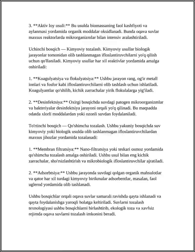 OQAVA SUVLARNI TOZALASH TEXNOLOGIYASI 4