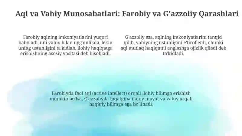 Farobiy va G'azzoniyning falsafa ilmiga oid qarashlarini qiyosiy tahlil etish 4