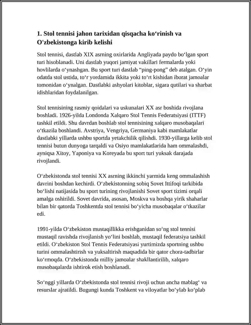 Stol Tennisini Rivojlantirish 4