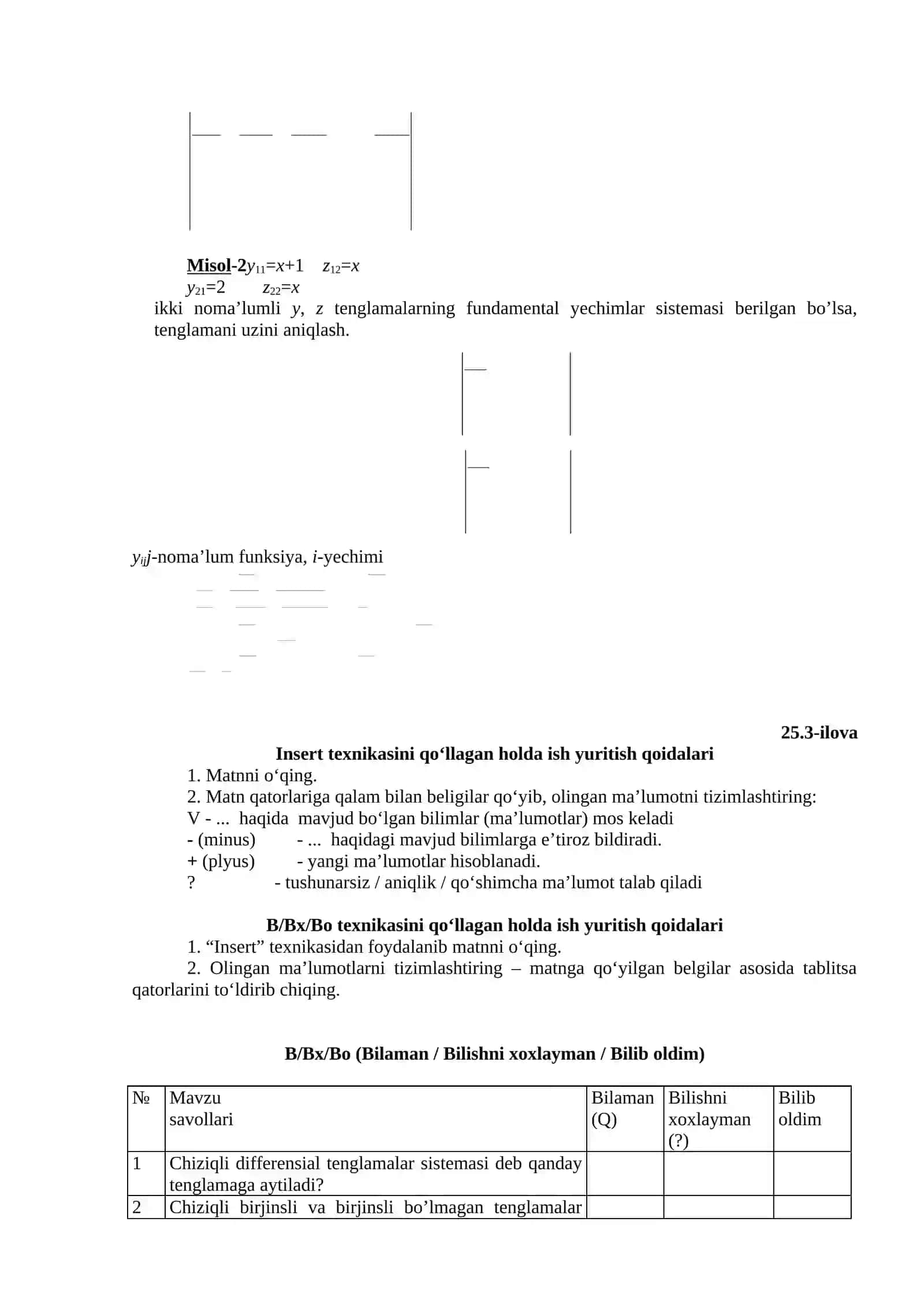 Bir jinsli chiziqli differenstial tenglamalar sistemasi. Ostrogradskiy-liuvill formulasi 4