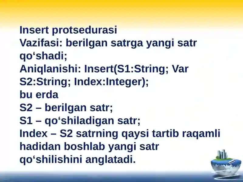 Satrlarlima’lumotlarbilanishlash 4