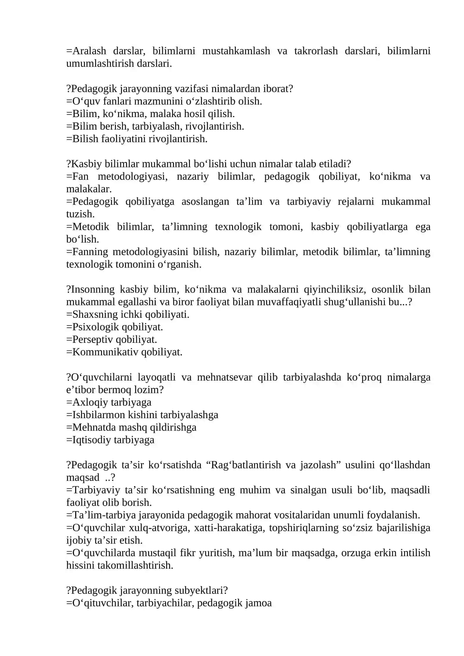 Pedagogik mahoratni oshirish yo‘llarini ko‘rsating 4