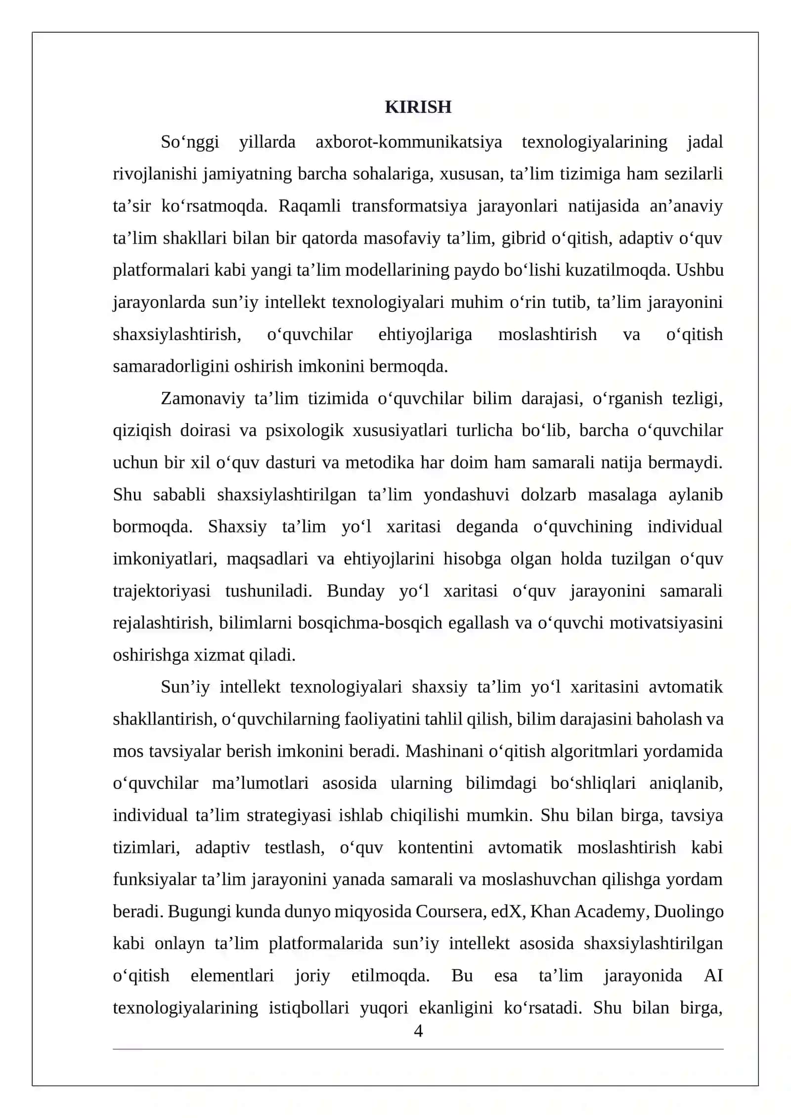 AI yordamida shaxsiy ta’lim yo‘l xaritasini tuzish 4