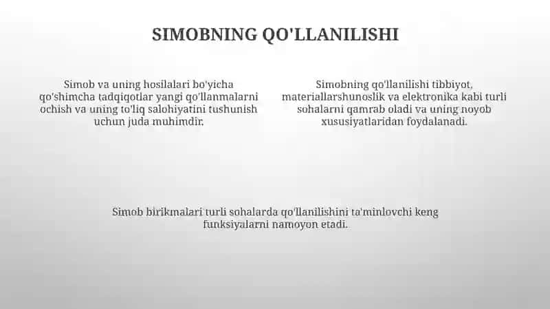 Simob va uning birikmalari 4