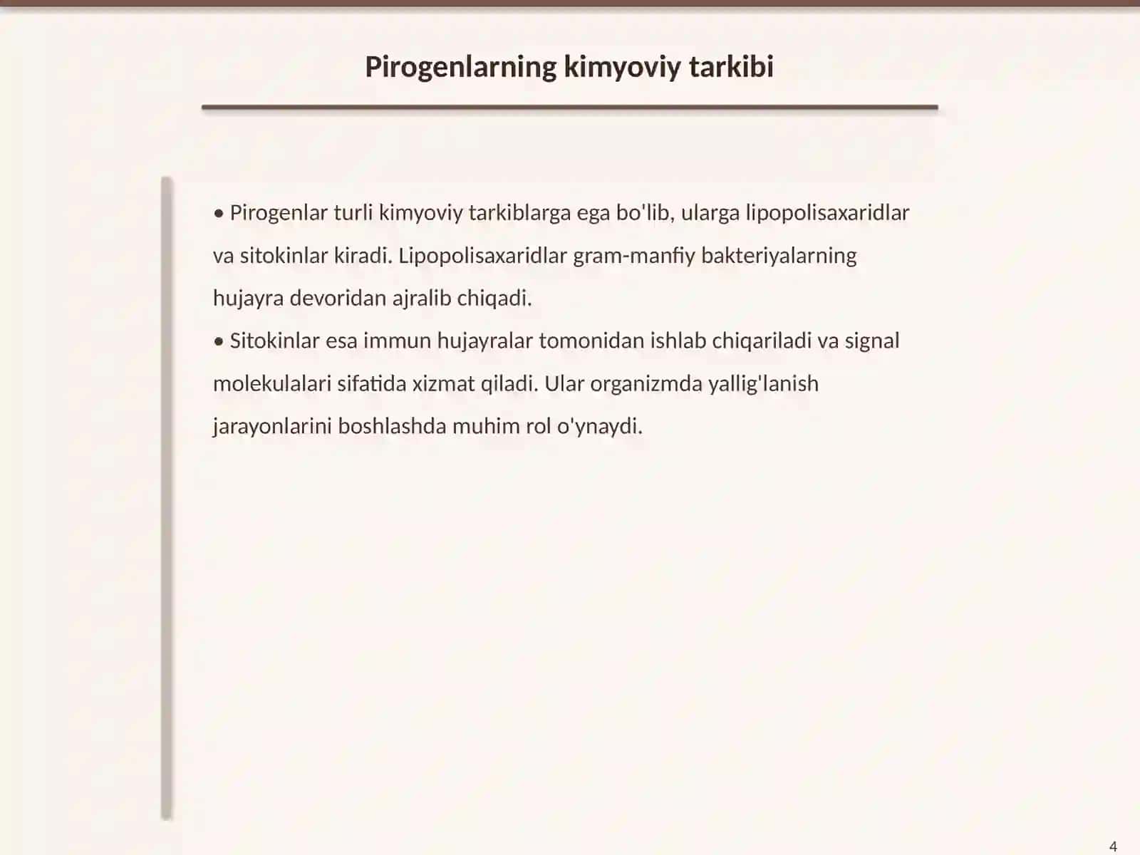 Pirogen moddalar termoregulyatsiya jarayonidagi ahamyati 4