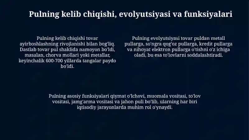 TOVAR VA PUL MUNOSABATLARI 4