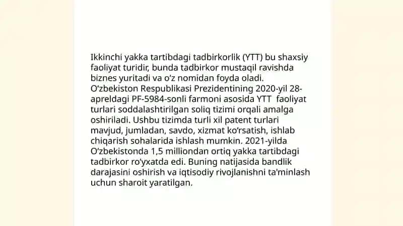 Kichik biznes obektlari subektlari va shakllari 4