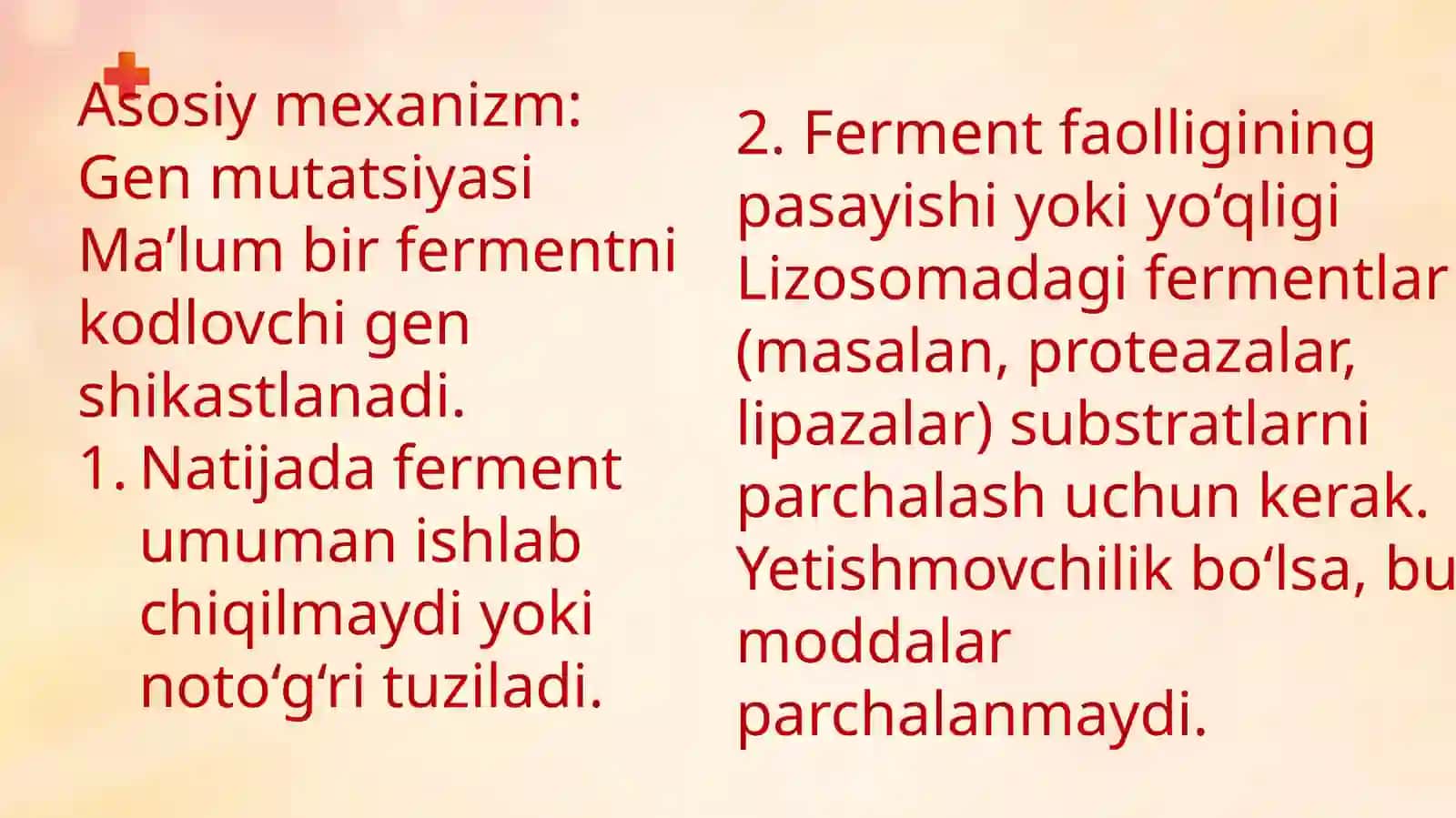 Lizasomal fermentyetish movchiligi mexanizmi 4
