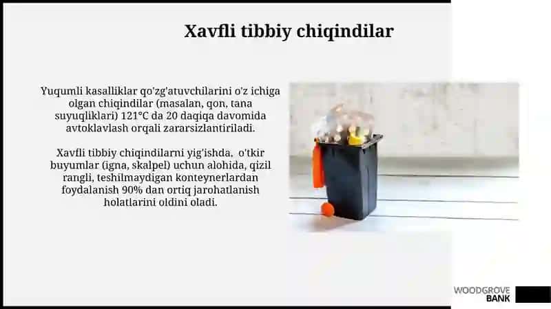 Tibbiy chiqindilarni yig'ish turlari 4